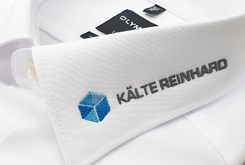 Hemden bestickt mit Firmenlogo Kälte-Reinhard-Logo