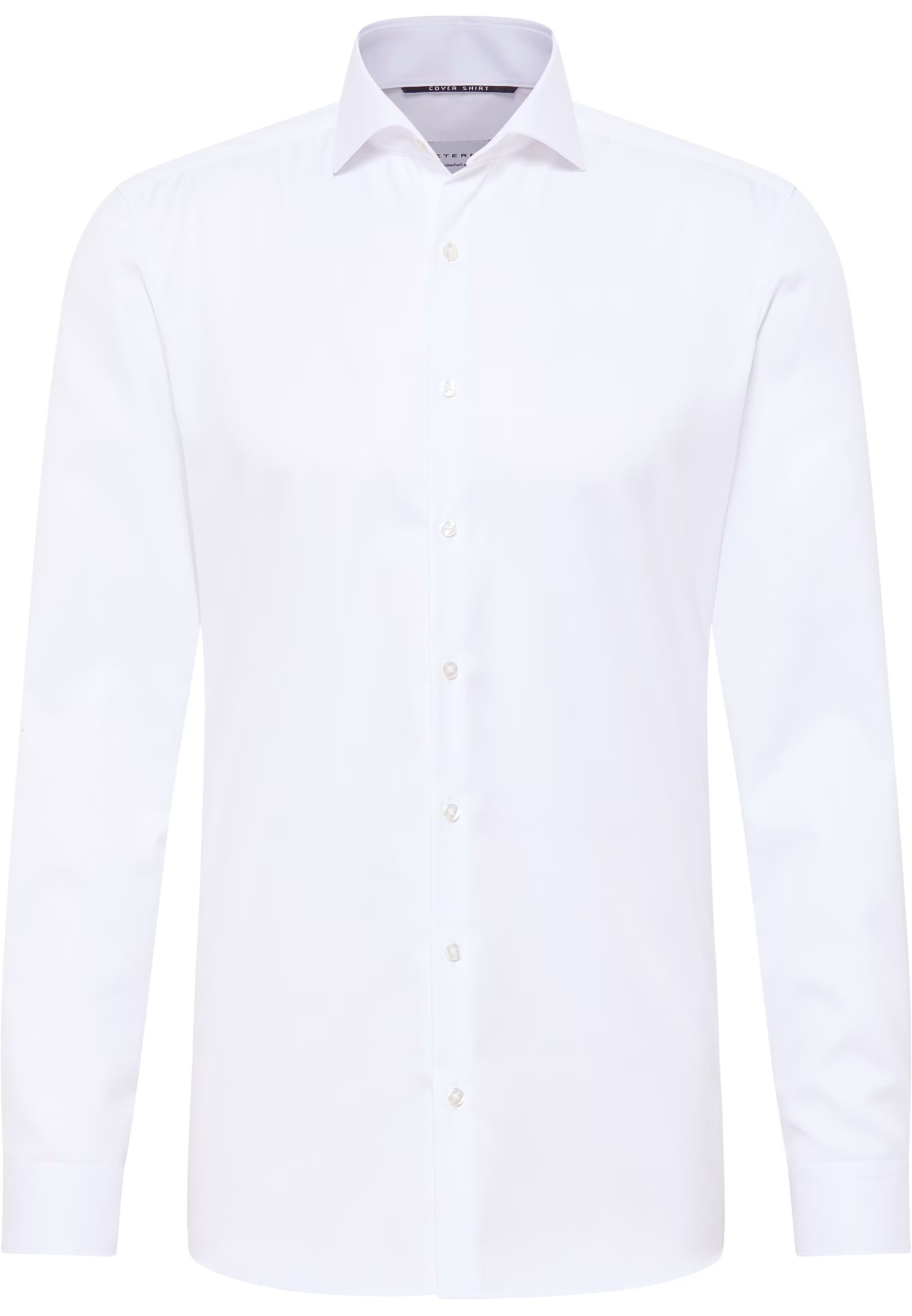 Twill-Hemd ETERNA COVER SHIRT Super Slim, weiß, Langarm, ohne Brusttasche