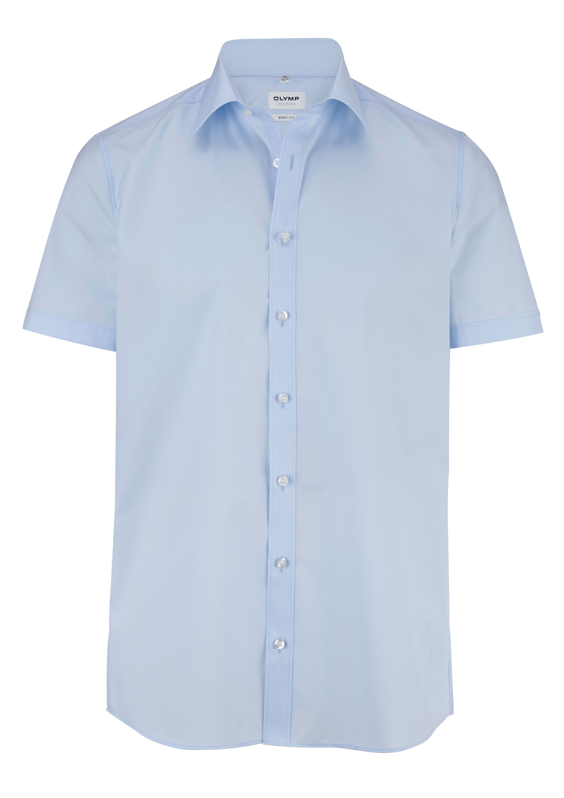 Popeline-Hemd OLYMP Level Five body fit, skyblue, Kurzarm, ohne Brusttasche Popeline-Hemd OLYMP Level Five body fit, skyblue, Kurzarm, ohne Brusttasche