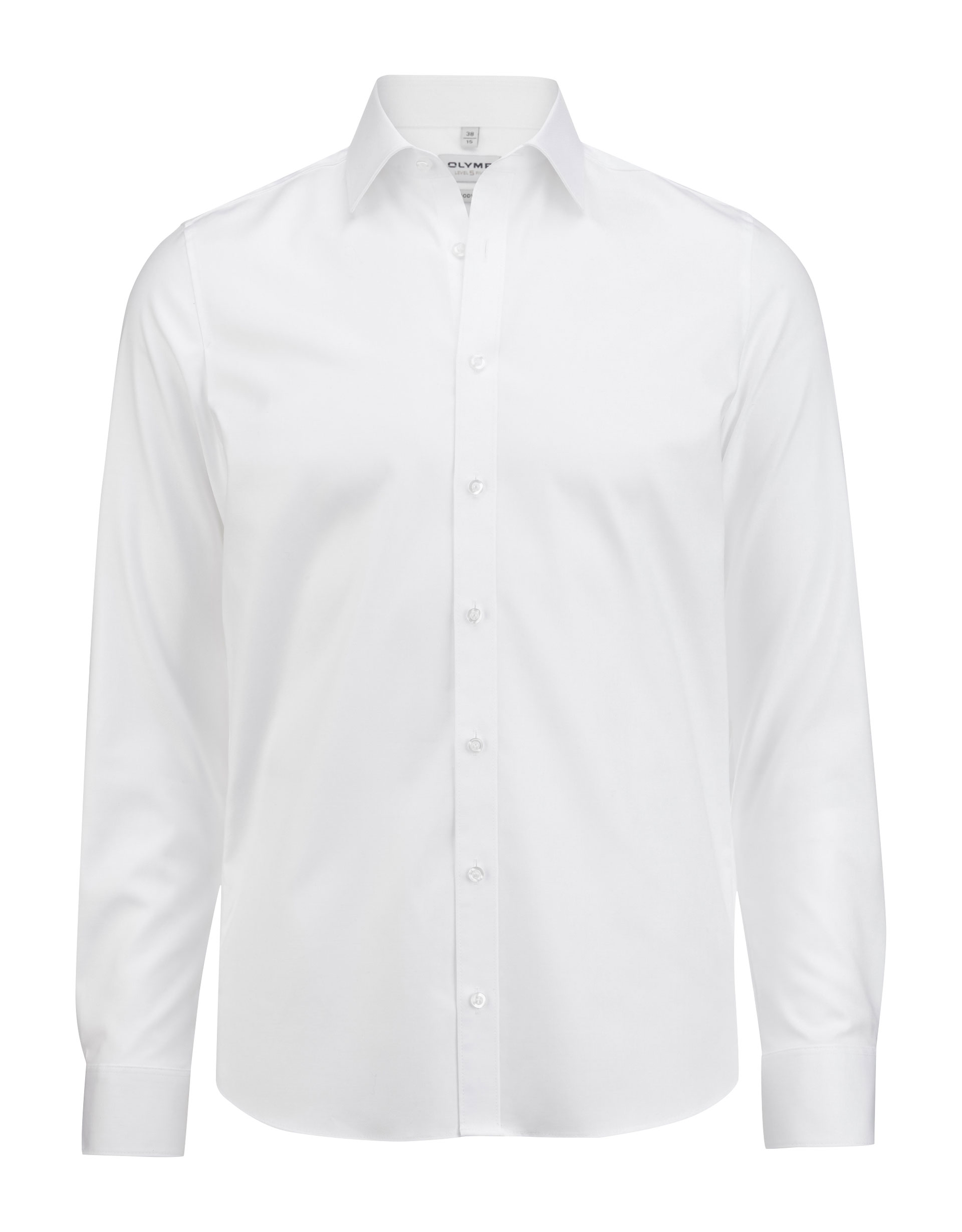 Twill-Hemd OLYMP Level Five body fit, weiß, Langarm, ohne Brusttasche Twill-Hemd OLYMP Level Five body fit, weiß, Langarm, ohne Brusttasche