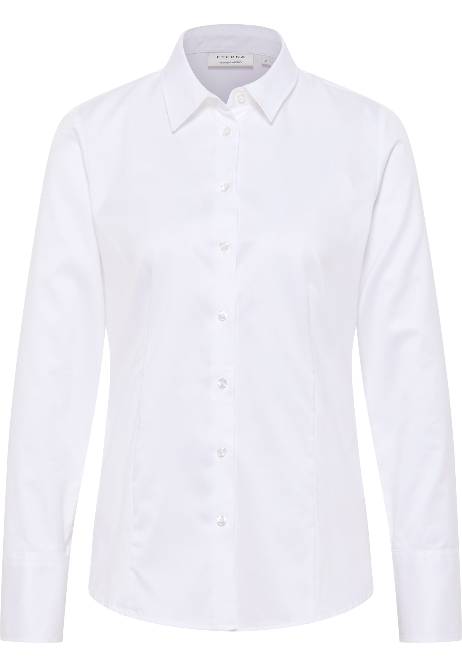 Twill-Bluse ETERNA COVER SHIRT Regular Fit, weiß, Langarm