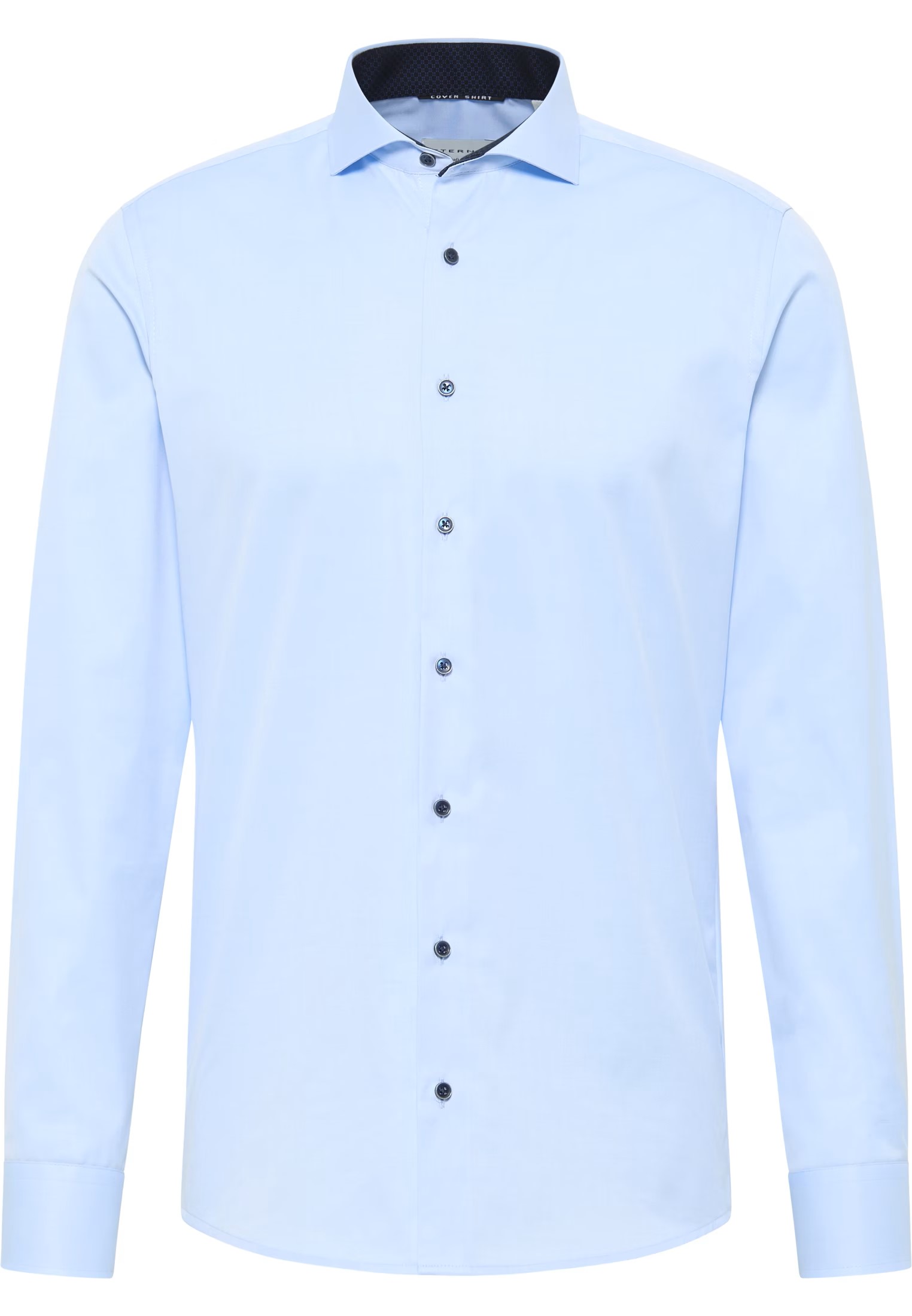 Twill-Hemd ETERNA COVER SHIRT Slim Fit, skyblue-marine, Langarm, ohne Brusttasche