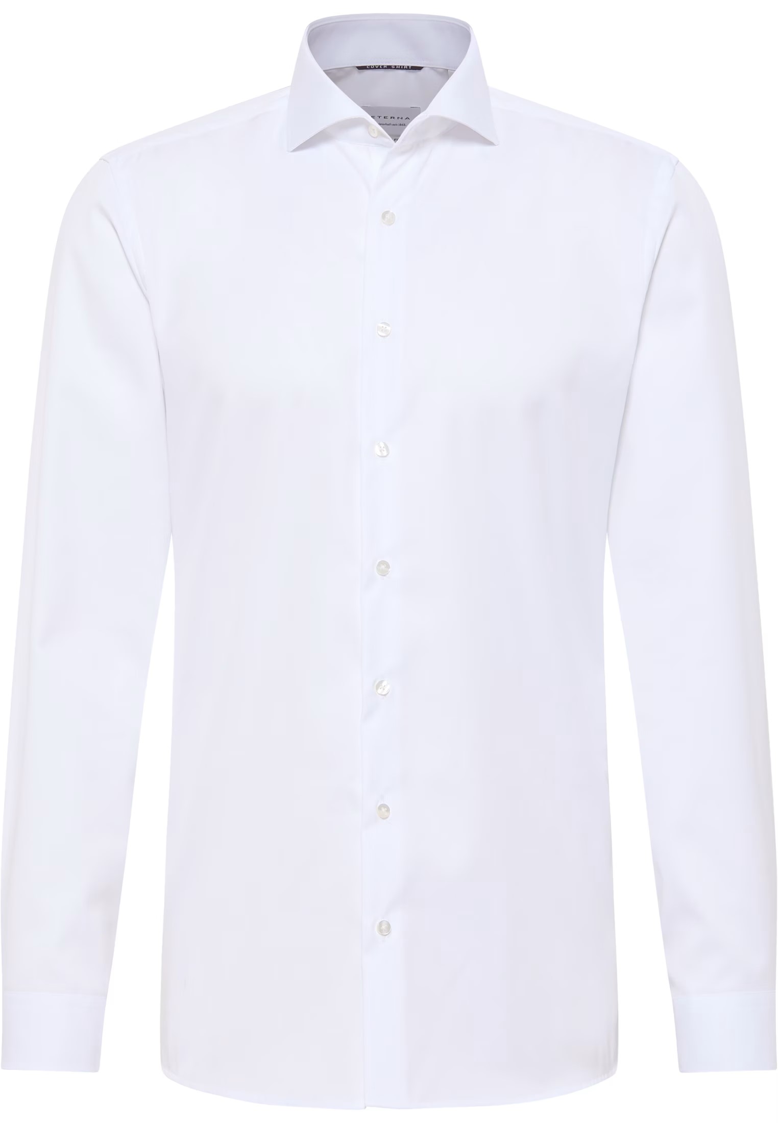Twill-Hemd ETERNA COVER SHIRT Slim Fit, weiß, Langarm, ohne Brusttasche