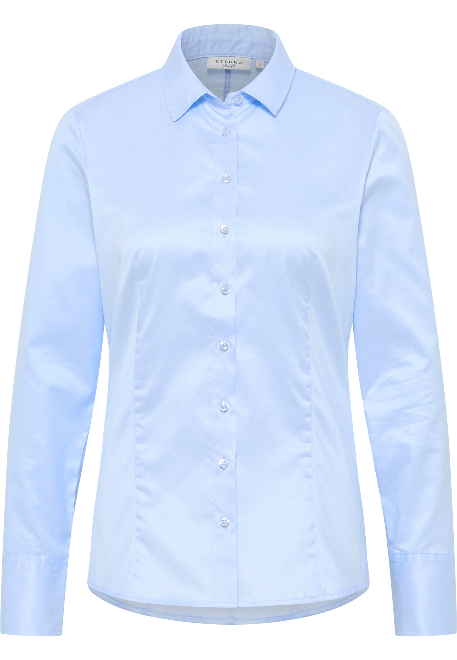Twill-Bluse ETERNA COVER SHIRT Slim Fit, skyblue, Langarm
