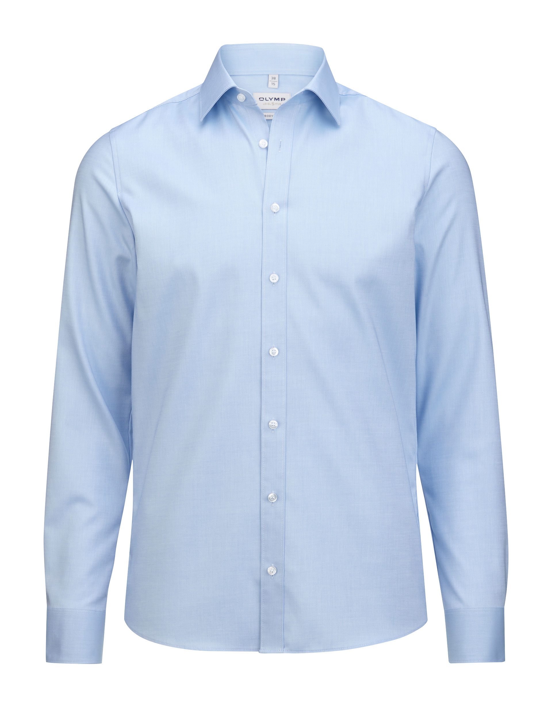 Twill-Hemd OLYMP Level Five body fit, skyblue, Langarm, ohne Brusttasche Twill-Hemd OLYMP Level Five body fit, skyblue, Langarm, ohne Brusttasche