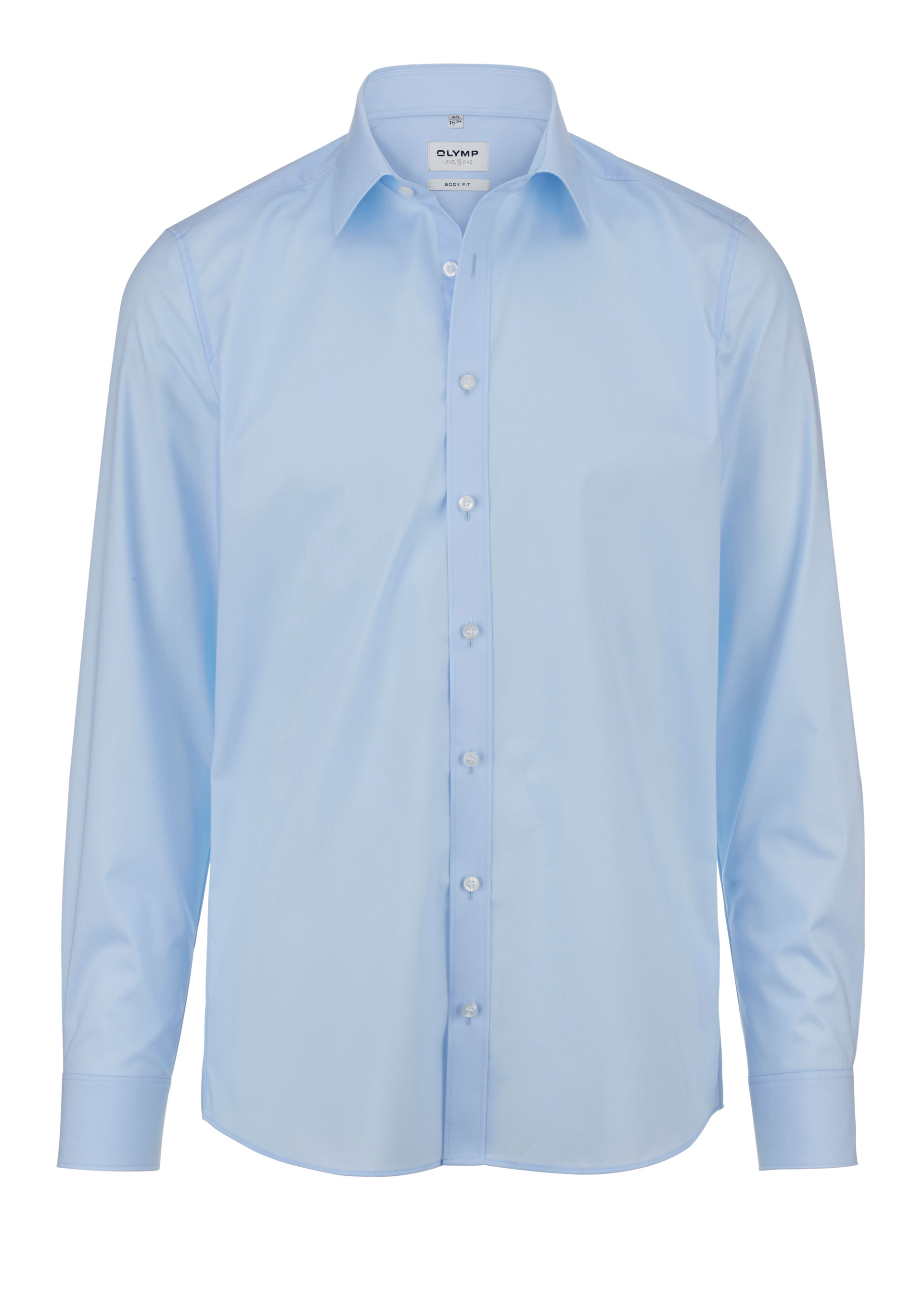 Popeline-Hemd OLYMP Level Five body fit, skyblue, Langarm, ohne Brusttasche Popeline-Hemd OLYMP Level Five body fit, skyblue, Langarm, ohne Brusttasche