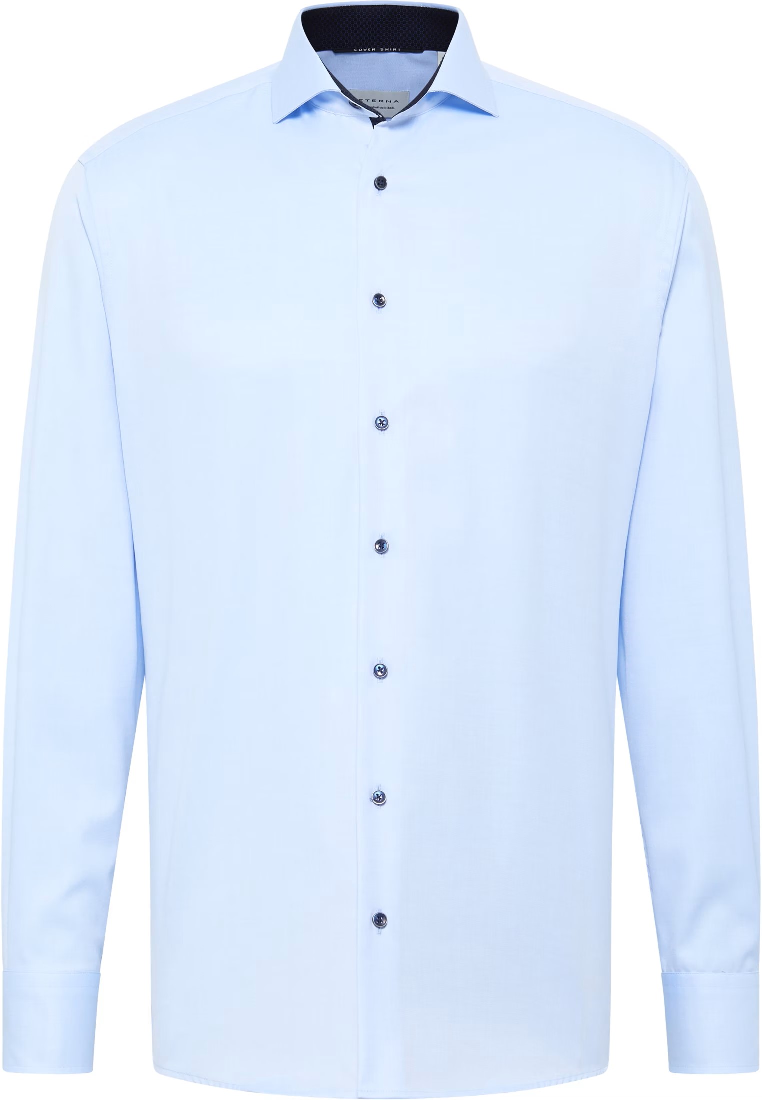 Twill-Hemd ETERNA COVER SHIRT Modern Fit, skyblue-marine, Langarm, ohne Brusttasche Twill-Hemd ETERNA COVER SHIRT Modern Fit, skyblue-marine, Langarm, ohne Brusttasche