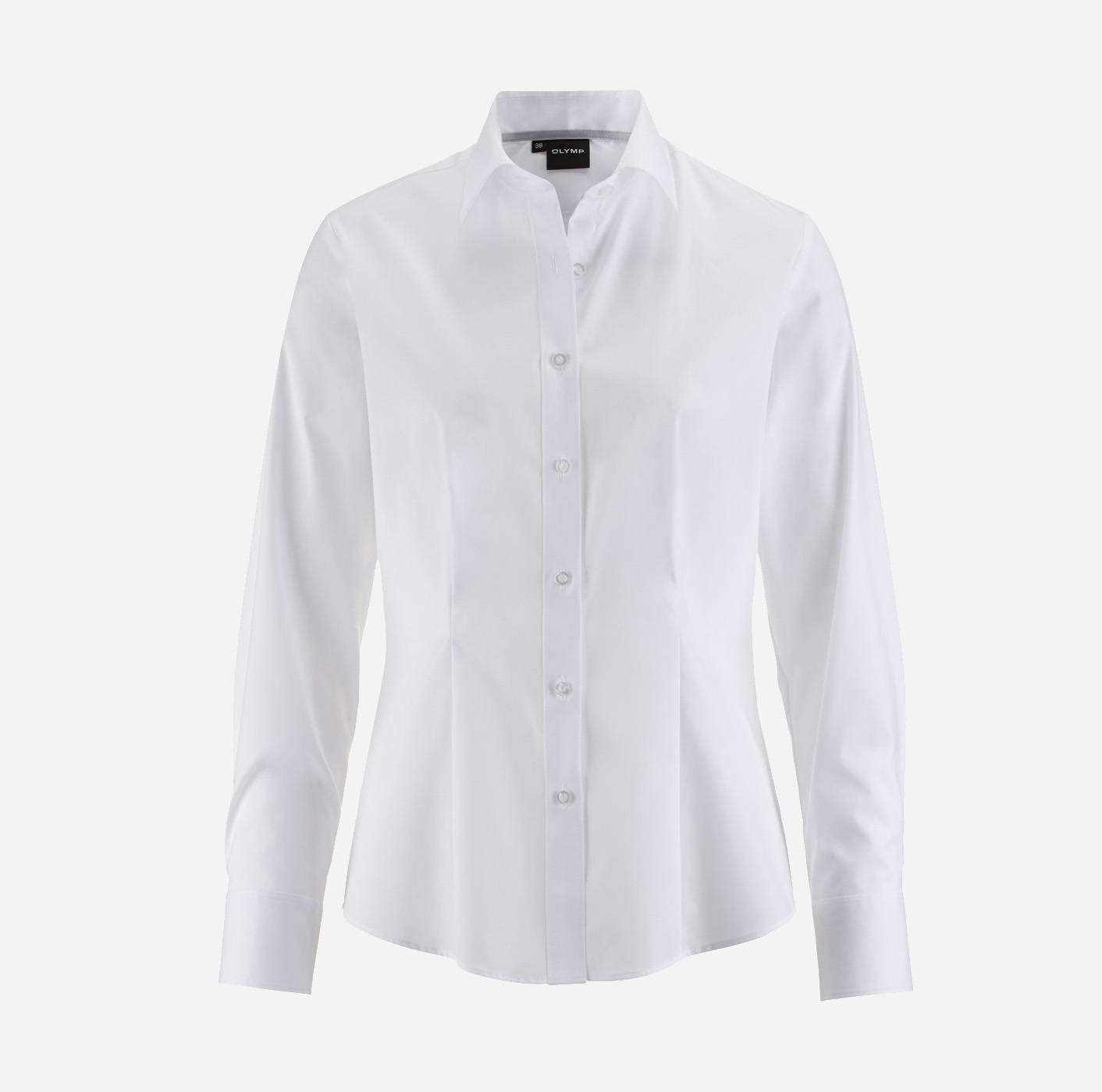 - fit, weiß Langarm-Bluse bestickt mit body Level OLYMP Logo Five