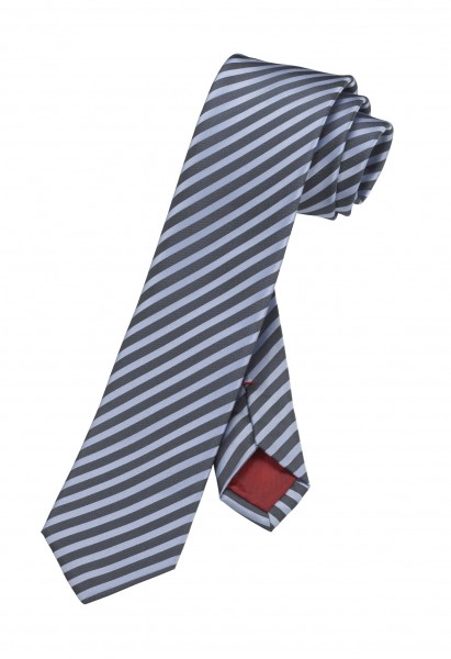 OLYMP Krawatte slim 6 cm -grau/blau-gestreift-