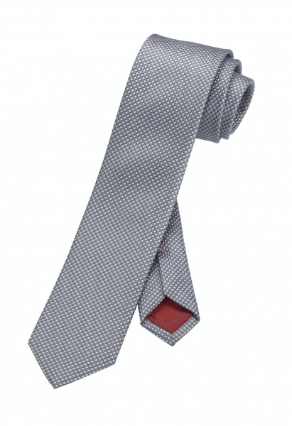 OLYMP Krawatte slim 6 cm -grau-kariert-